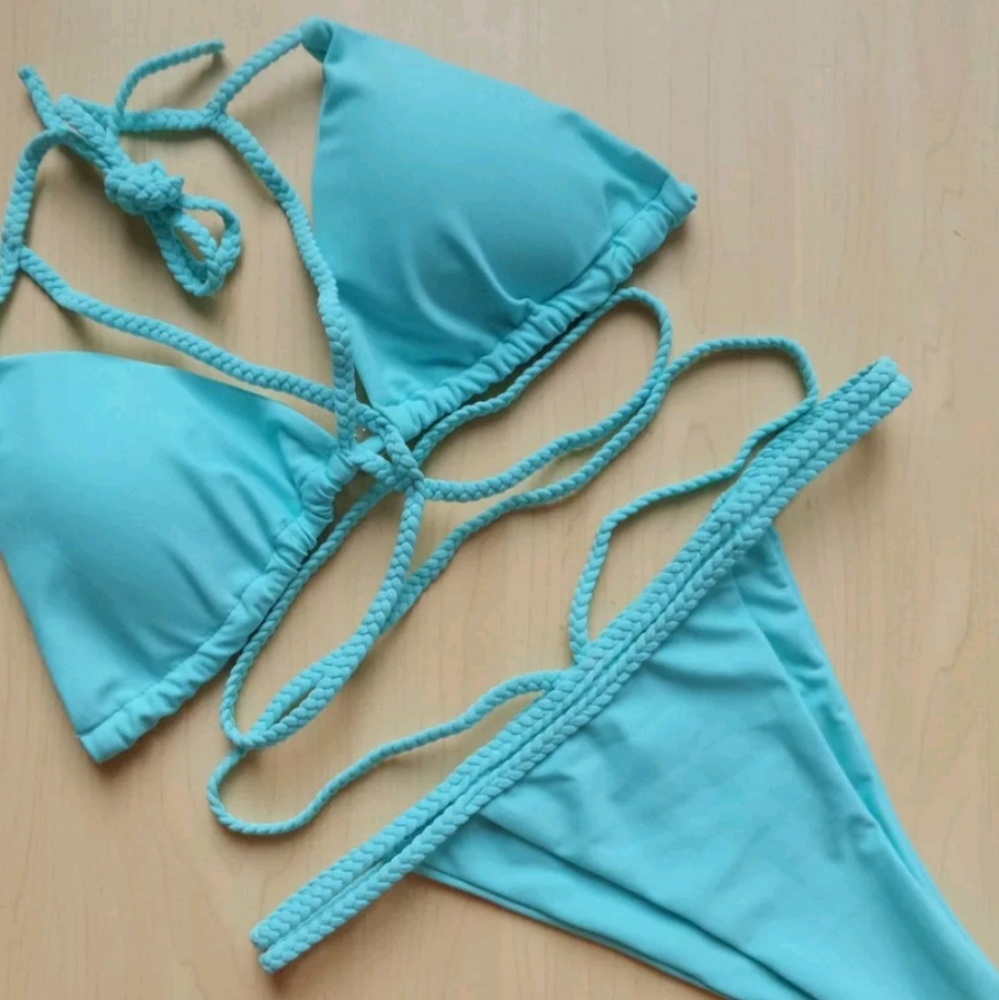Last L! Sexy Two Piece Braided String Bikini Set - Picture 2 of 3